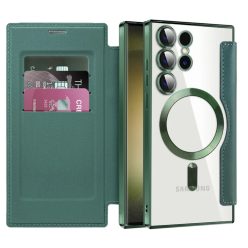   Techsuit - SmartMag könyvtok - Samsung Galaxy S23 Ultra - Zöld tok