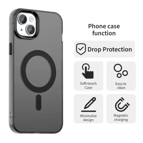 iPhone 15 Plus Techsuit - CandyCase MagSafe - Black. tok