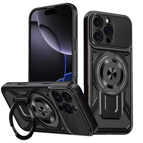 Techsuit - Strapabíró kamerás tok - iPhone 16 Pro - Fekete