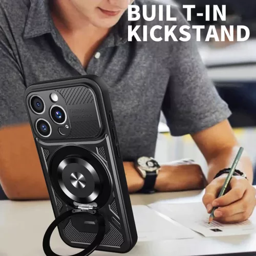Techsuit - Strapabíró kamerás tok - iPhone 16 Pro - Fekete