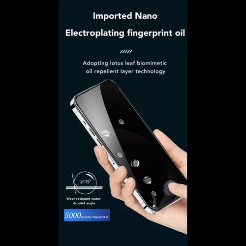 iPhone 14 Átlátszó ANANK 2.5D 360°-os Adatvédelmi Képernyővédő