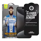 Blueo - Tükröződésmentes HD üveg - iPhone 15 / iPhone 16 - Fekete üvegfólia