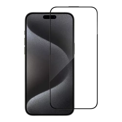 Blueo - Tükröződésmentes HD üveg - iPhone 15 / iPhone 16 - Fekete üvegfólia