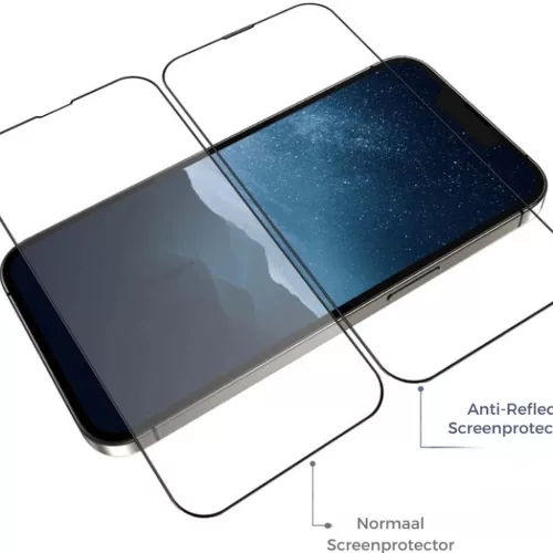 Blueo - Tükröződésmentes HD Üveg Applikátorral - iPhone 15 Pro - Fekete üvegfólia