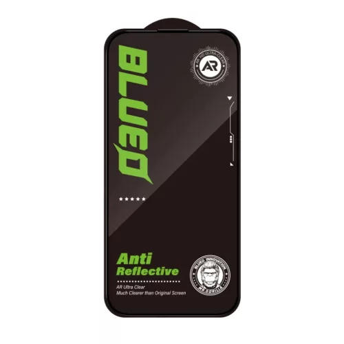 Blueo - Tükröződésmentes HD üveg - iPhone 13 / iPhone 13 Pro / iPhone 14 / iPhone 16e/17e - Fekete üvegfólia