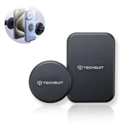   Techsuit - (2 csomag) Fémlemez (MP02) - PU bőrborítású - Fekete