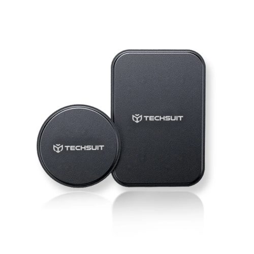 Techsuit - (2 csomag) Fémlemez (MP02) - PU bőrborítású - Fekete