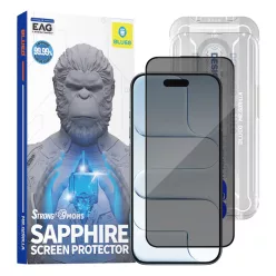   iPhone 17 Air Fekete Blueo - Sapphire Privacy képernyővédő applikátorral Pro üvegfólia