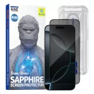 iPhone 16 Pro / iPhone 17 / iPhone 17 Pro Fekete Blueo Sapphire Privacy képernyővédő alkalmazóval Pro üvegfólia