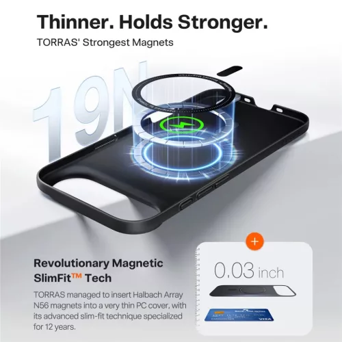 iPhone 17 Air Fekete Torras - SlimFit MagSafe széria tok