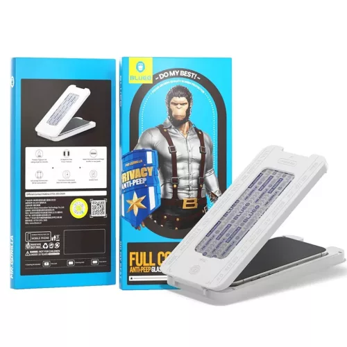 iPhone 17 Air Fekete Blueo - Anti-Peep Privacy Glass with Applicator Pro üvegfólia