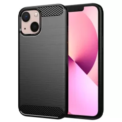 iPhone 13 - Techsuit - Szénszálas Szilikon - Fekete tok