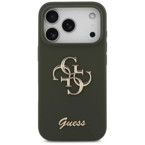 iPhone 17 Pro Max Guess Silicone Big 4G Script tok khaki
