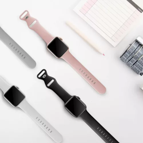 Techsuit - óraszíj (W031) - Apple Watch 1/2/3/4/5/6/7/8/9/10/SE/SE 2 (38/40/41/42mm) - Szürke.