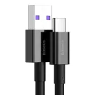 Baseus Superior USB - USB Type-C gyors töltés adatkábel 66 W (11 V / 6 A) Huawei SuperCharge SCP 1 m fekete (CATYS-01)