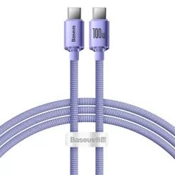   Baseus CAJY000605 Crystal Shine sorozat adatkábel USB-C - USB-C 100W 1,2 m Lila