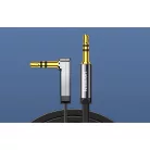 UGREEN AV119 Mini jack 3.5mm AUX könyök kábel, lapos, 1,5m (fekete)