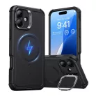 iPhone 16 Fekete ESR Cyber Tough tok beépített állvánnyal (HaloLock)