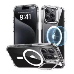   iPhone 16 Pro Átlátszó ESR Classic Hybrid tok (HaloLock) állvánnyal