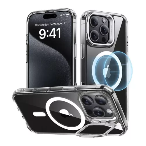 iPhone 16 Pro Átlátszó ESR Classic Hybrid tok (HaloLock) állvánnyal