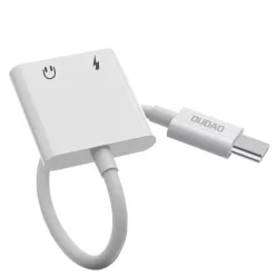   Dudao USB Type C - USB Type C / 3.5mm mini jack audio és töltés adapter fehér (L13T)