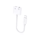 Dudao USB Type C - USB Type C / 3.5mm mini jack audio és töltés adapter fehér (L13T)