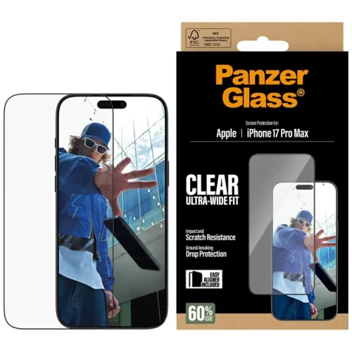 iPhone 17 Pro Max PanzerGlass Ultra-Wide Fit EasyAligner edzett üveg üvegfólia