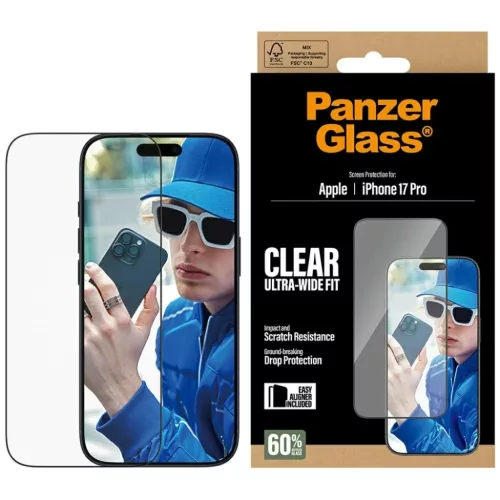 iPhone 17 Pro PanzerGlass Ultra-Wide Fit EasyAligner edzett üveg üvegfólia
