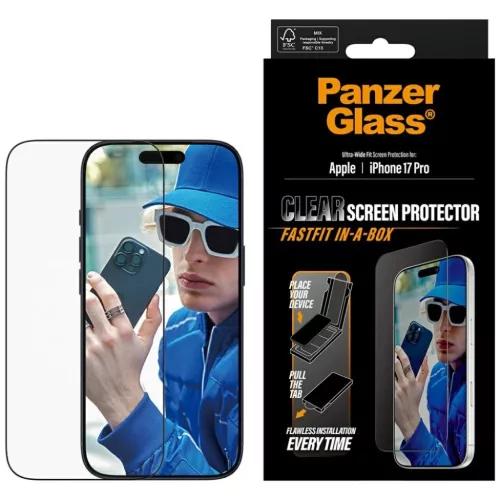 iPhone 17 Pro PanzerGlass Ultra-Wide Fit Fastfit edzett üvegfólia