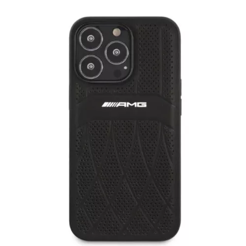 AMG Leather Curved Lines tok iPhone 13 Pro Max - fekete