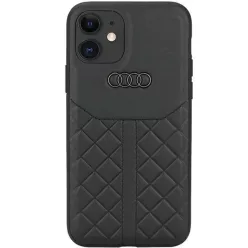   iPhone 11 6.1" fekete/fekete Audi Genuine Leather keménytok AU-TPUPCIP11R-Q8/D1-BK tok