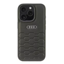 iPhone 16 Pro fekete Audi szintetikus bőr fliptok