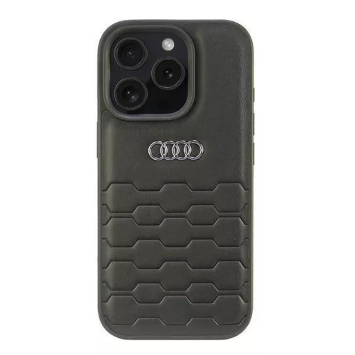 iPhone 16 Pro fekete Audi szintetikus bőr fliptok