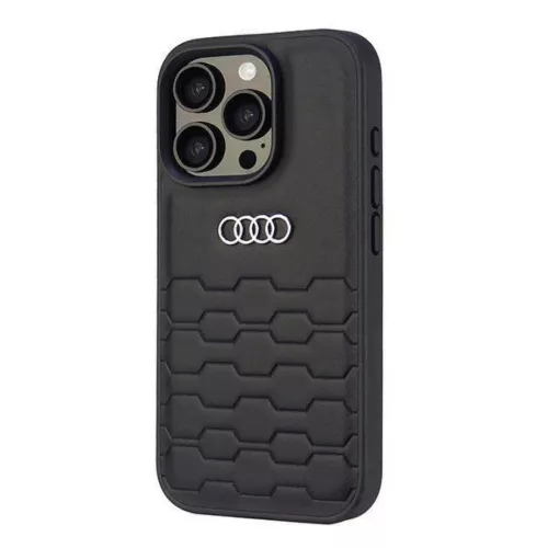 iPhone 16 Pro fekete Audi szintetikus bőr fliptok