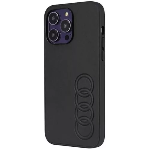 iPhone 14 Pro Max 6.7" fekete/fekete Audi Szintetikus Bőr tok