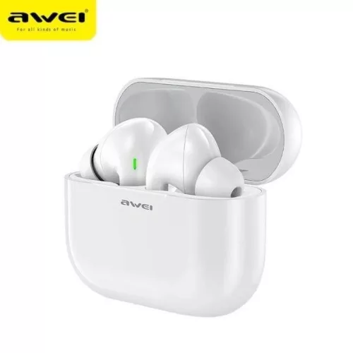 Bluetooth 5.0 TWS Fülhallgató + AWEI Dokkolóállomás (T29) fehér