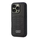 iPhone 16 Pro Eredeti Audi szintetikus bőrtok fekete tok (AU-TPUPCMIP16P-GT/D3-BK)