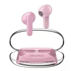   AWEI Bluetooth 5.3 T85 ENC TWS fülhallgató + dokkoló rózsaszín/rózsaszín