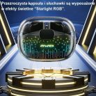 Bluetooth 5.3 AWEI T52 Pro2 TWS fülhallgató + töltőállomás fekete/fekete