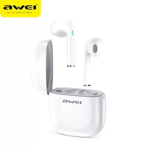 AWEI Bluetooth 5.0 T28 TWS fülhallgató + dokkolóállomás fehér
