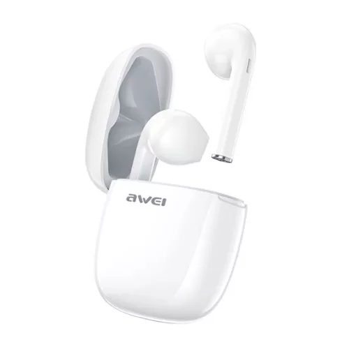 AWEI Bluetooth 5.0 T28 TWS fülhallgató + dokkolóállomás fehér