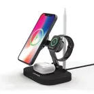 AWEI Indukciós töltő 4 az 1-ben 15 W gyorstöltő (W22) fekete (iPhone Magsafe, Apple Watch, Airpods, Apple Pencil Lightning)