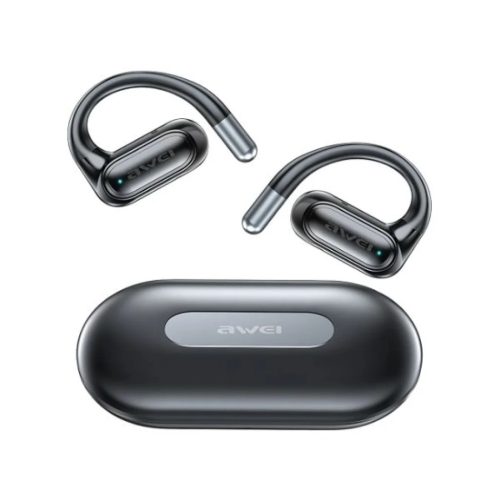 AWEI Bluetooth 5.4 fejhallgató OWS T93+ töltőállomás fekete