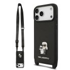 Apple iPhone 17 Pro Max Karl Lagerfeld Saffiano Crossbody Pánt Metal Karl és Choupette tok