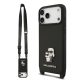 Apple iPhone 17 Pro Max Karl Lagerfeld Saffiano Crossbody Pánt Metal Karl és Choupette tok