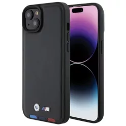   iPhone 15 Plus 6.7" fekete/fekete bőrbélyeg Tricolor BMW BMHCP15M22PTDK tok
