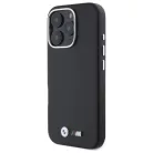 iPhone 16 Pro fekete Eredeti BMW Hardcase M Smooth Teljesen Befedő Fém tok