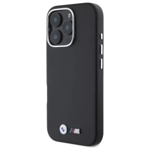 iPhone 16 Pro fekete Eredeti BMW Hardcase M Smooth Teljesen Befedő Fém tok