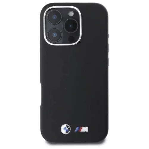 iPhone 16 Pro fekete Eredeti BMW Hardcase M Smooth Teljesen Befedő Fém tok