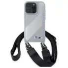iPhone 16 Pro Szürke BMW Hardcase M Edition Carbon Stripe & Strap (BMHCP16L23PSCCG) Eredeti tok